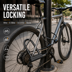 Bike U Lock with Steel Cable and Keys, Heavy Duty Bicycle Security Lock, U-Shaped Anti-Theft Lock for Bikes, E-Bikes & Scooters