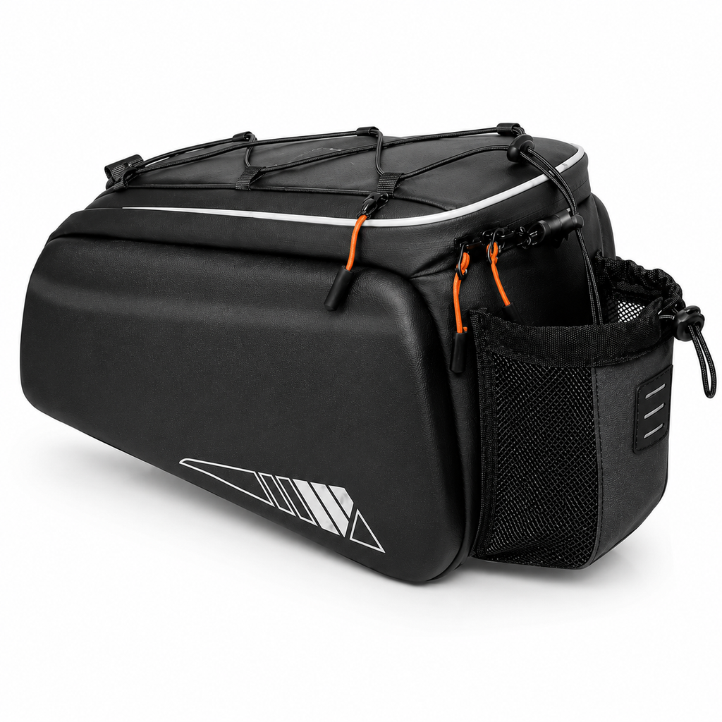 10L Bike Rack Bag, Waterproof Bicycle Rear Rack Bag with EVA Hard Shell