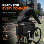 10L Bike Rack Bag, Waterproof Bicycle Rear Rack Bag with EVA Hard Shell