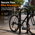 Bike U Lock with Steel Cable, 4-Digit Resettable Combination, Heavy Duty Anti-Theft Bicycle Lock