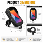 Bike Phone Holder Bag for Handlebar, Touchscreen Phone Mount with Storage, Rotating Bike Phone Bag for Bicycle and E-Bike